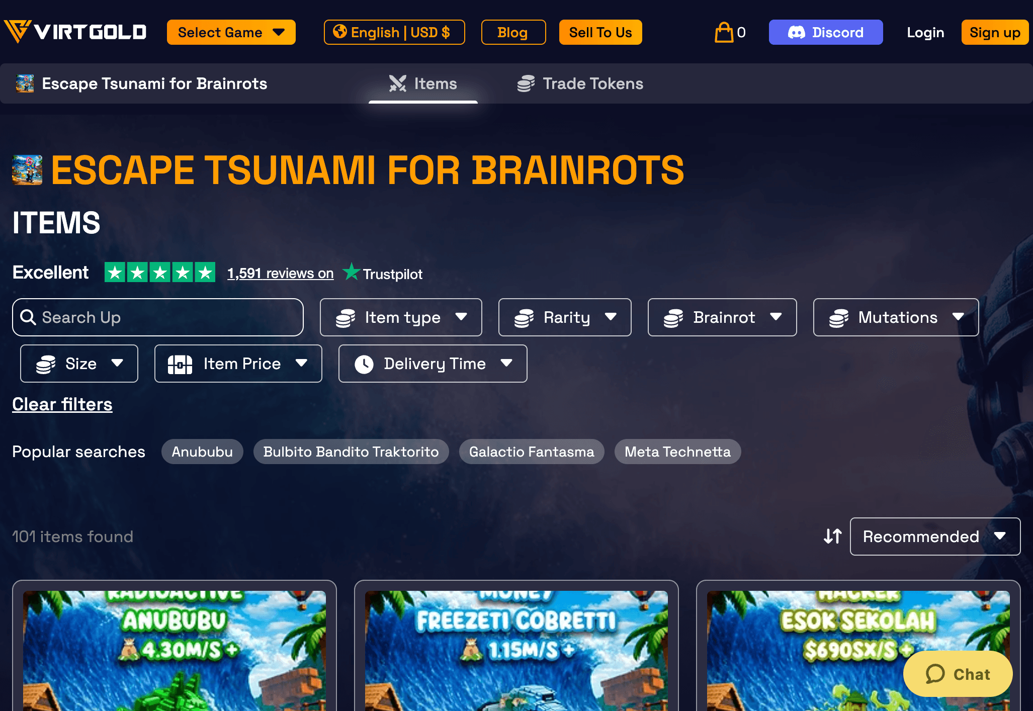 VirtGold Items Marketplace